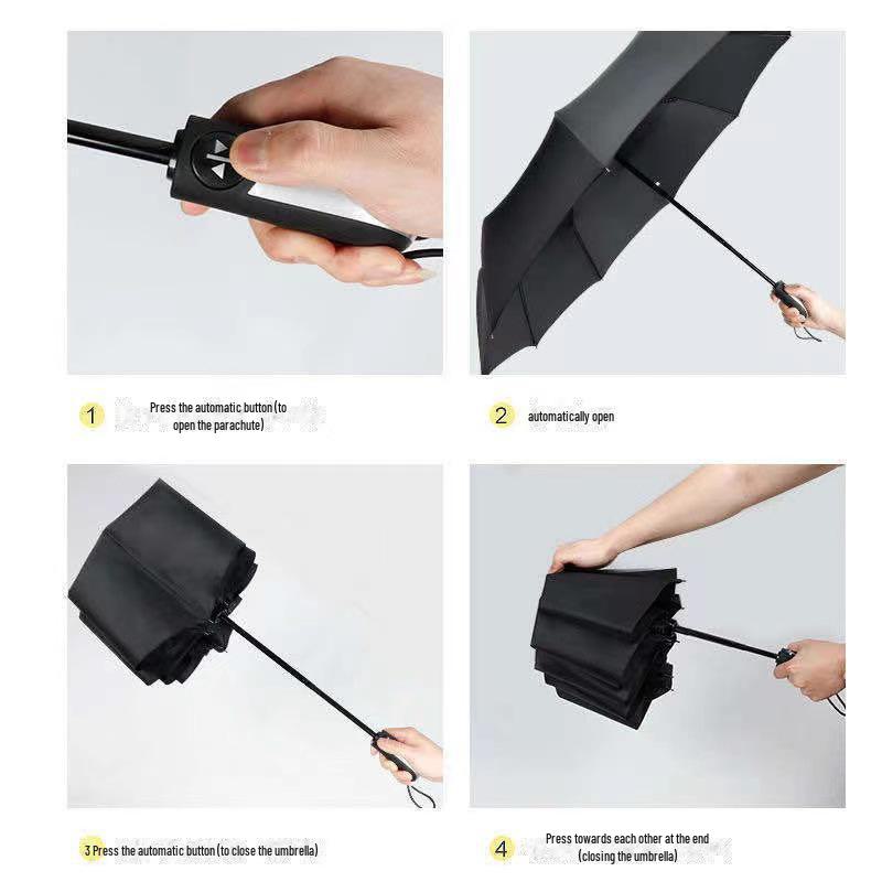 Parapluie pliant automatique pour femme avec protection UV et logo