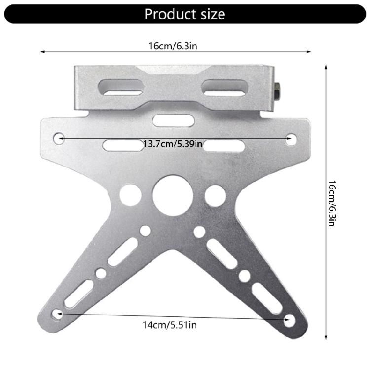 Heavy Duty Bike License Plate Bracket sSimple to Attach License Plate Frame Aluminum for Daily Riders & Commercial Use