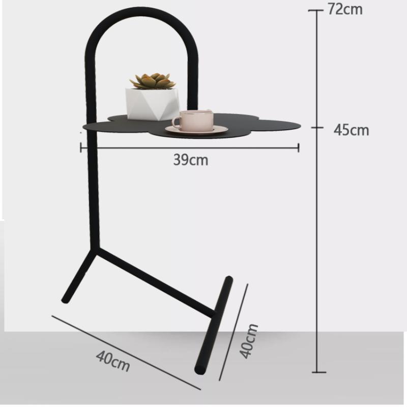 Nordischer Eisenblüten Kaffeetisch Dickes Stahlgestell Sofatisch Beweglicher Eckschreibtisch Einfacher Nachttisch Mini-Tisch Kompakter Wohnzimmertisch