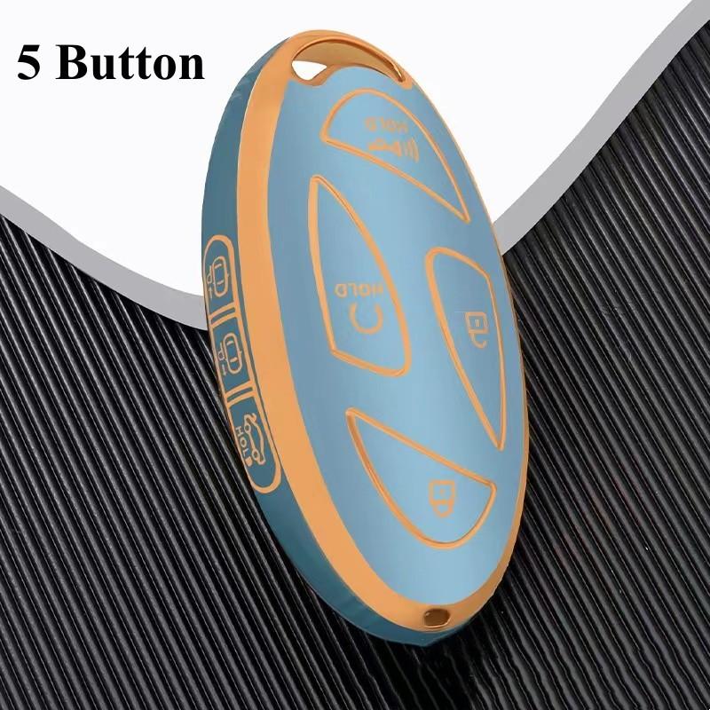 5/7Bottons Car Smart Key Shell Fob Holder Keychain for Hyundai Kona Ev Grandeur GN7 2023 TPU Car Key Case Cover Accessories