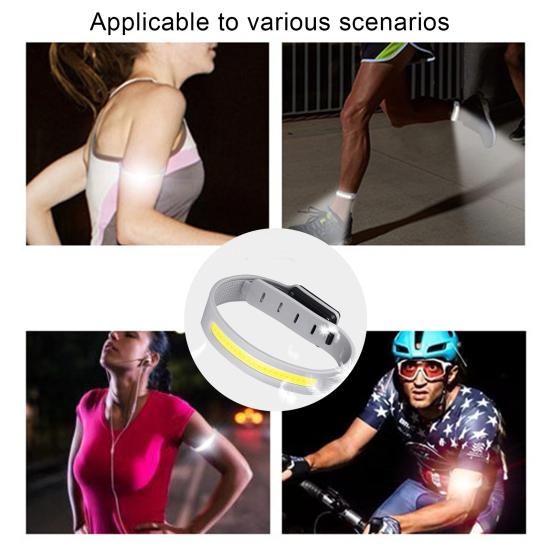 LED Armband Night Running Light Adjustable Buckle Rechargeable Reflective Armbands High Visibility Light-Up Band Outdoor Sports Cycling Accessories