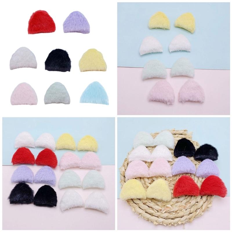 10 Pcs Handmade DIY Hair Clips Cat Ears Lovely Furry Hair Barrettes Hairpin for Creative Hair Styling Accessories