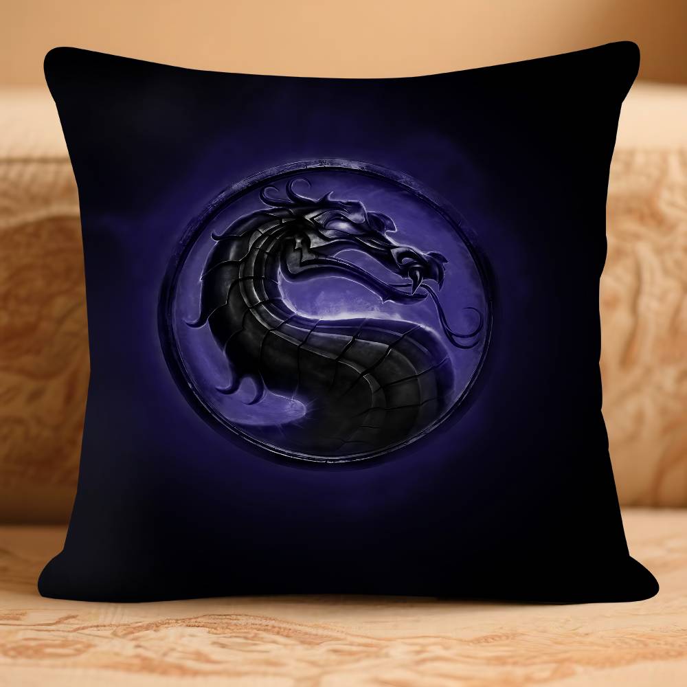 M-Mortal K-KombatS LOGO Pillow Case Removable Washable Cushion Cover – All-Season Soft Linen