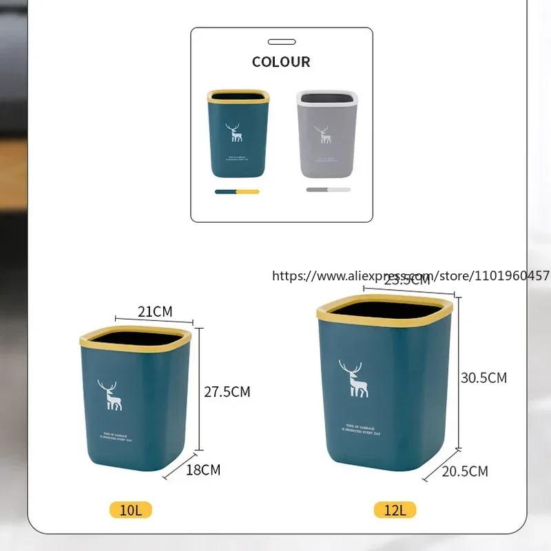 Druckring Mülleimer, Hochwertiger Kunststoffbehälter, Wohnzimmer, Großes Fassungsvermögen, Haushaltsprodukte, Mülleimer für die Küche