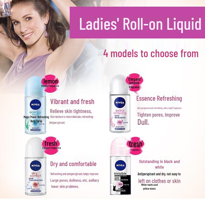 Nivea Black & White Invisible Fresh Antiperspirant Roll-On 50ml