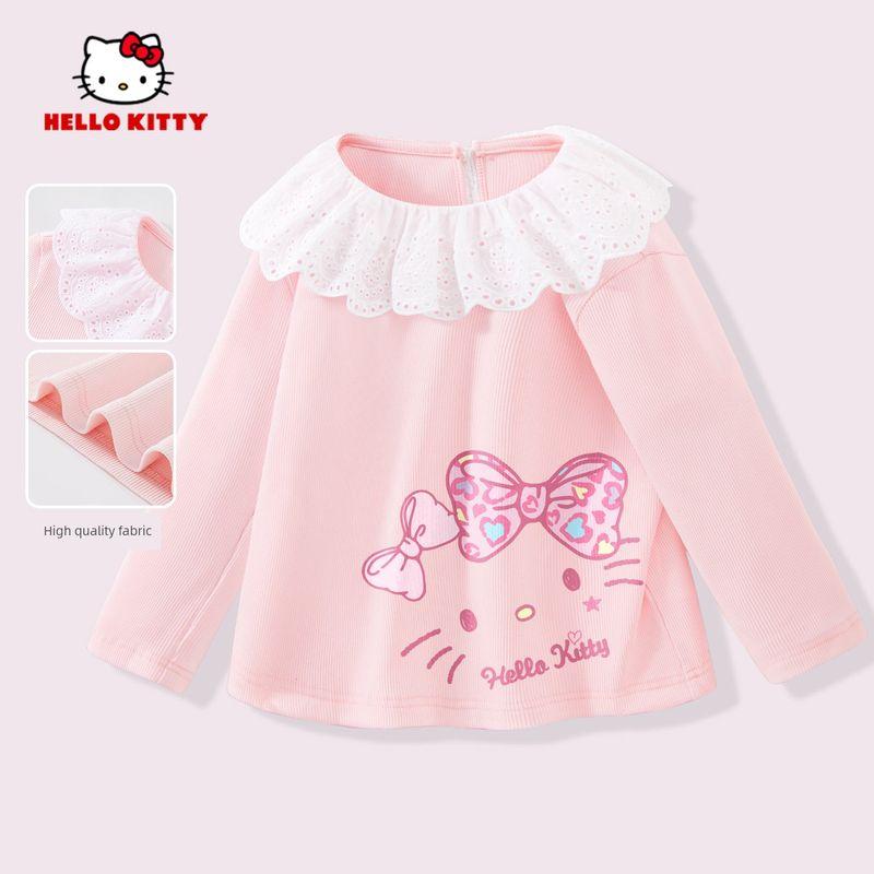 Hello Kitty Girls' Spring Outfit 2026 New Long-Sleeved Skirt White Kidsren's Spring Two-Piece Set