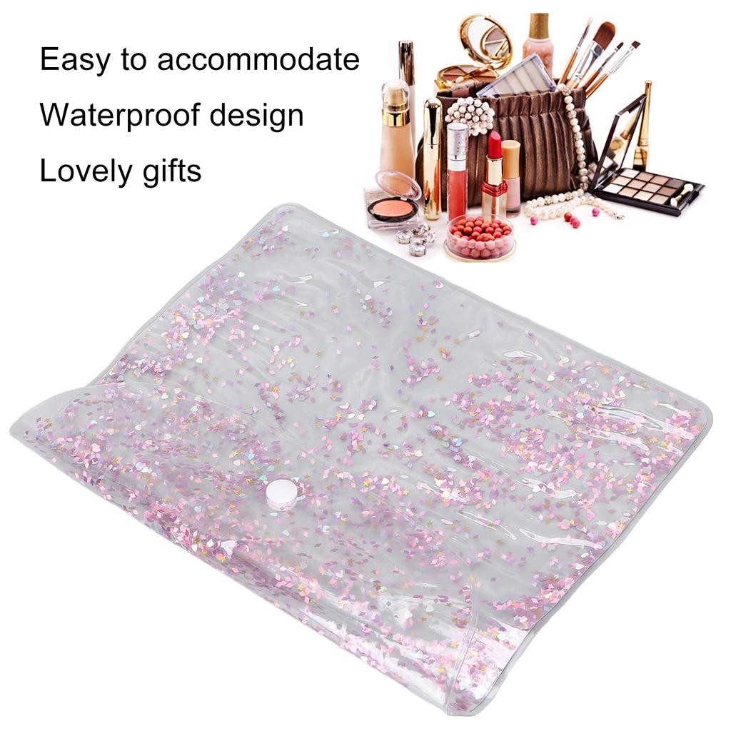 Velká kosmetická taška PVC tekutý písek třpytivá kosmetická taštička kosmetická kapsička na knoflík pro každodenní život cestování
