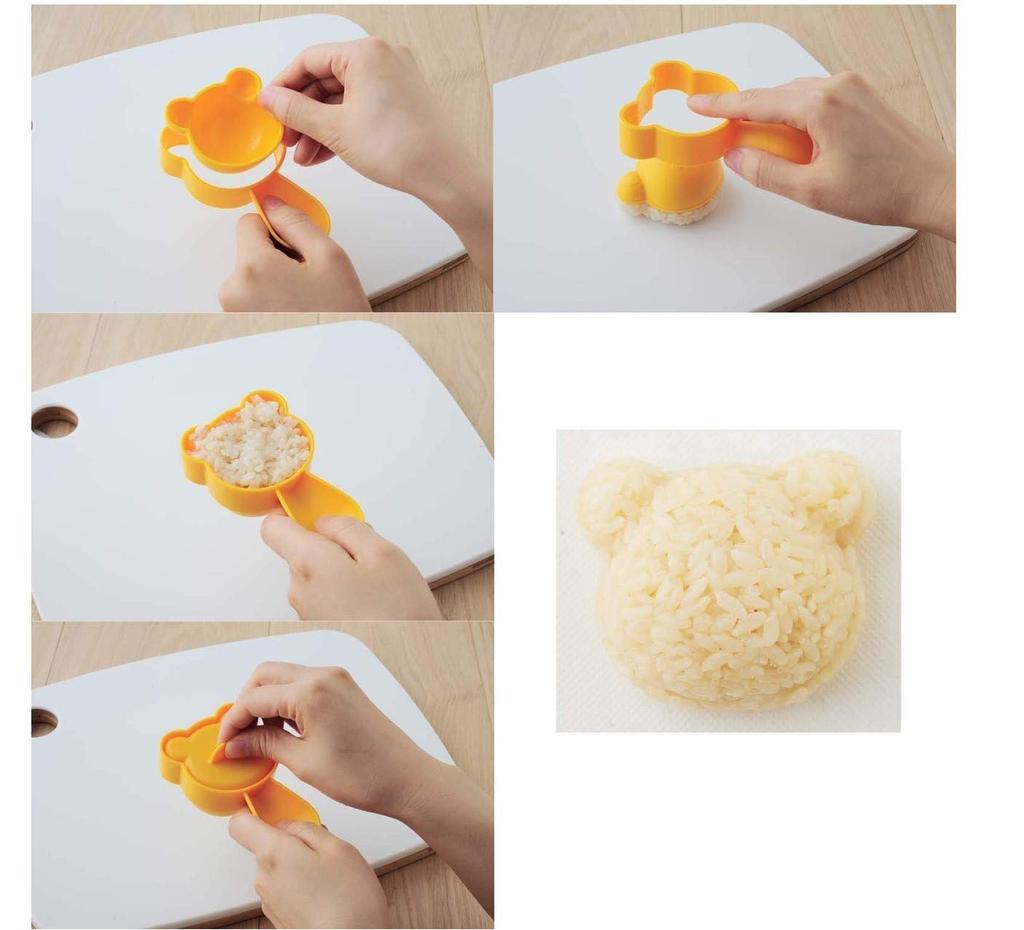Ernest Nylon Character Bento Easy Cutting and Friends a Favorite Brand of Major Restaurants (Onigiri) Mold, (Bear Set), A-76710,