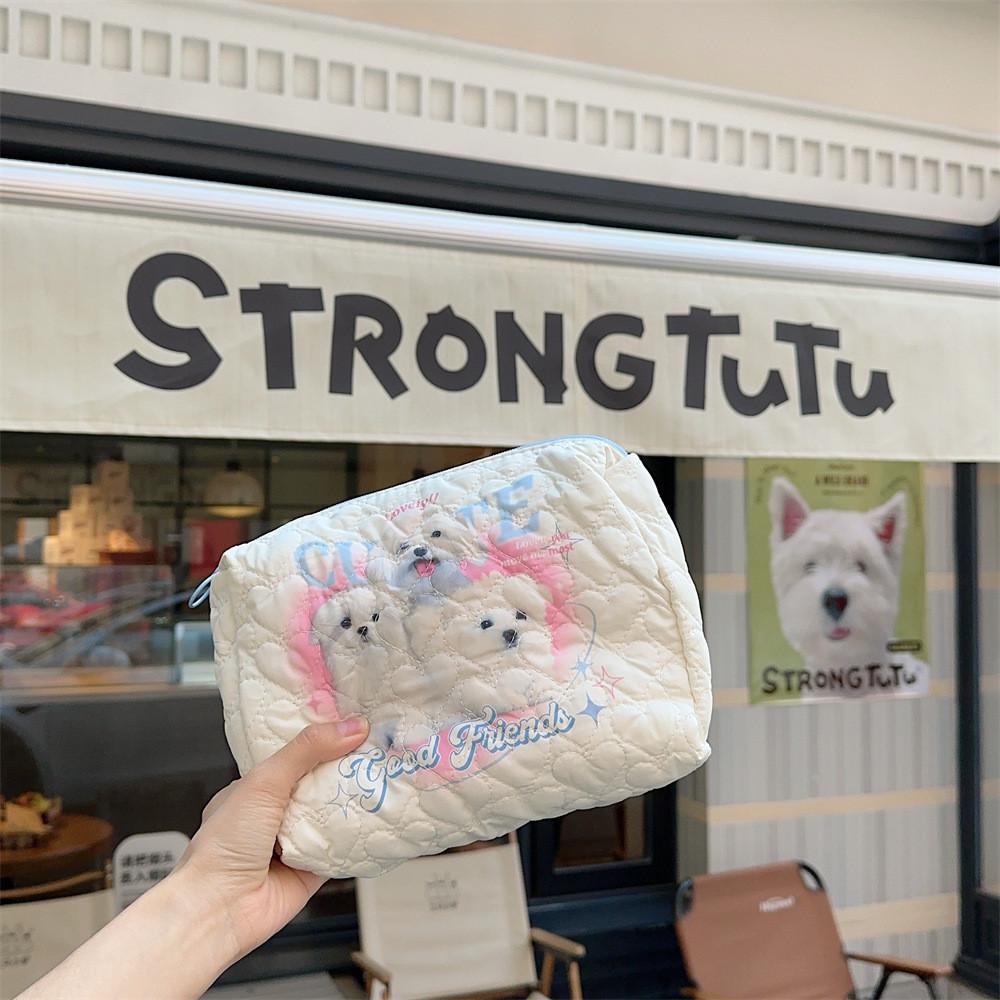 Милая сумка для макияжа с щенком, портативная дорожная косметичка для студентов, большая вместимость StyleB