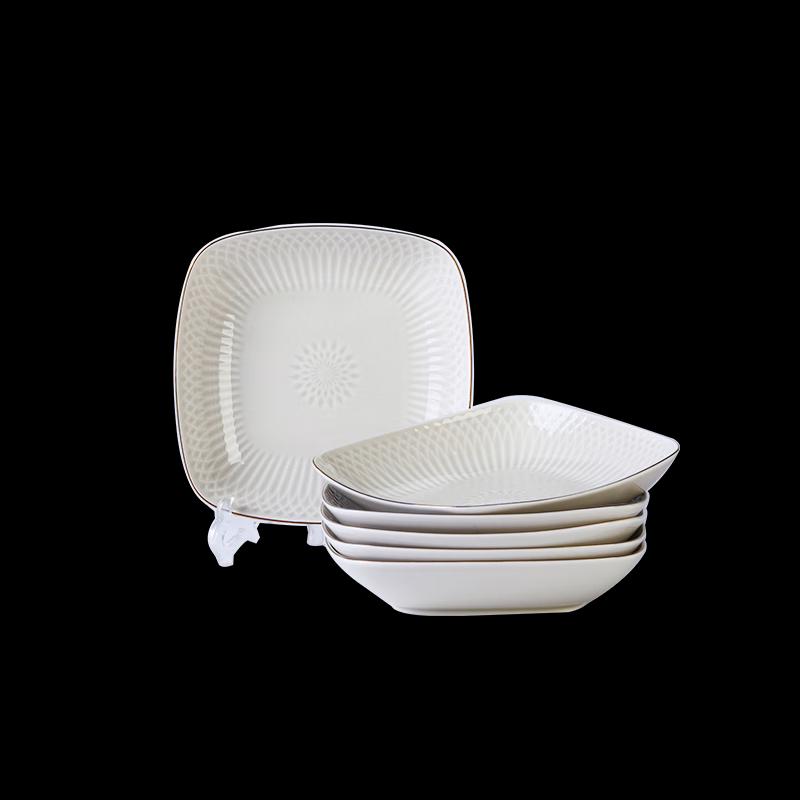 Nordic Style Ceramic Square Dinner Plate Set