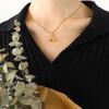 Cute Balloon Dog Clavicle Necklace & Earrings Set in Titanium Steel & 18K Gold