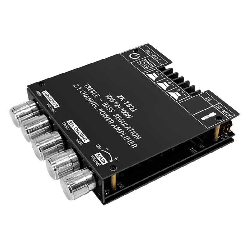 ZK-TB21 2.1-Channel Bluetooth-compatible 5.0 Audio Amplifier Board Module 50Wx2+100W AMP