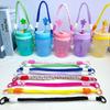 Candy Color Silicone Water Bottle Handle Strap Water Bottle Lanyard Hanging Rope Detachable Strap Bottles Cup Accessories