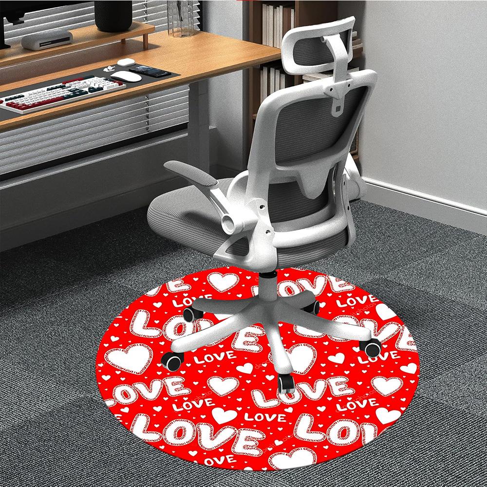 

1pc Love, Heart Carpet for Office Non-Slip, Round Carpet, Soft & Comfortable, Carpet for Office, Round Floor Mat yy251225170 80cm by 80cm