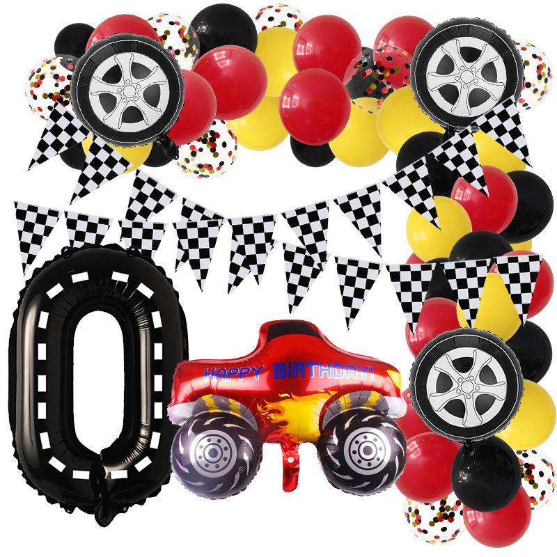 Racing-themed Party Balloon Set for Children's Birthday Party Decorations