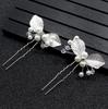 New 3PCS Flower Hairpin Bride Headdress For Women Pearl Mesh U-shaoped Hair Clips Fashion Girls Wedding Hair Accessories Jewelry