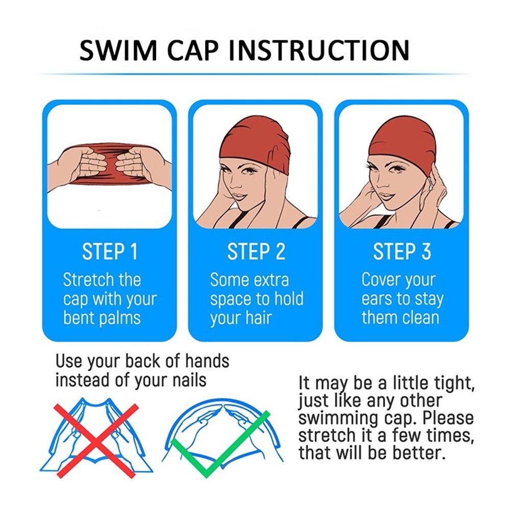 Sport Erwachsene/Kinder Hochelastisches PU-Gewebe Ohrenschutz Schwimmbadmütze Badekappen