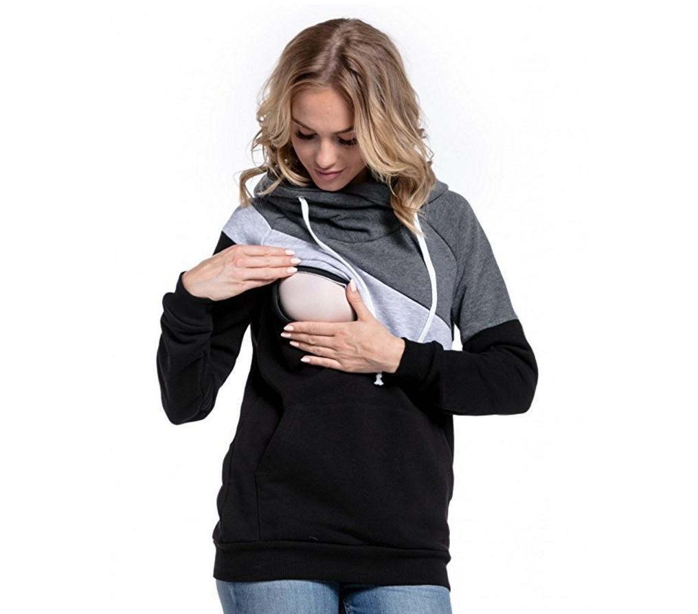 2025wish Long Sleeve Patchwork Multifunctional Nursing Jacket Sweatshirt