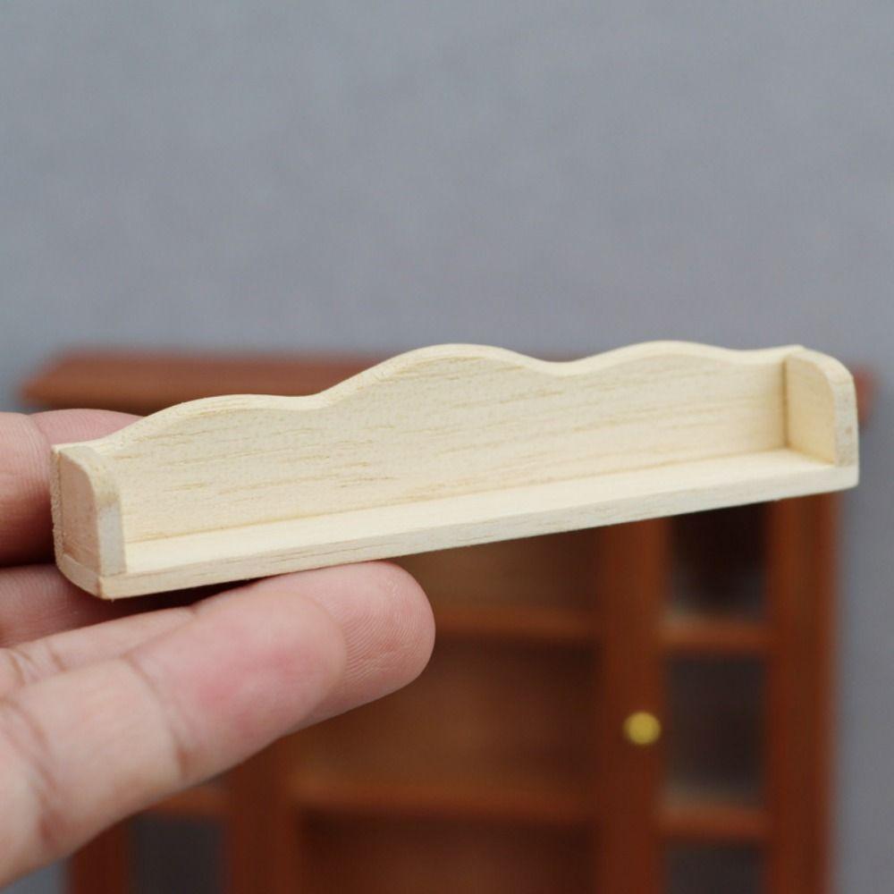 Wooden Dollhouse Storage Rack Miniature Dollhouse Wooden Shelf Furniture  Living Room