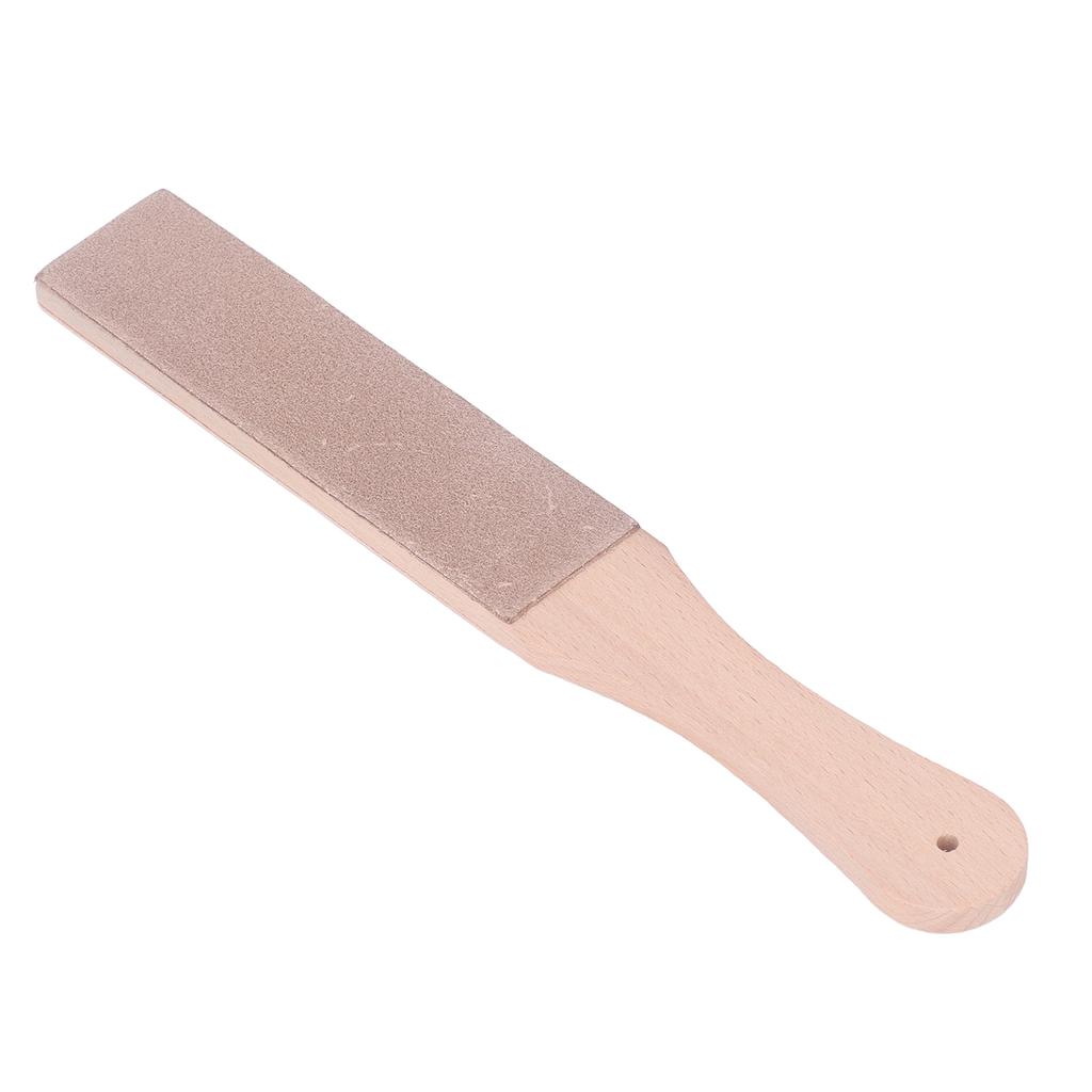 Double Sided Leather Strop Quick Sharpening Beech Wood Leather Sharpening Strop Portable DIY Leather Honing Strop for