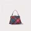 Vivienne Westwood Tartan Bokjori Chain Cross Bag Blue Check