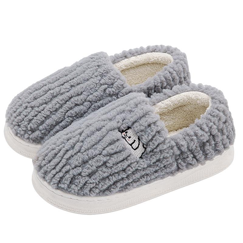 Men's and Women's Winter Cotton Slippers, Fully Enclosed Heel, Thick Sole, Indoor/Outdoor Use, Flat Bottom, Couple's Style