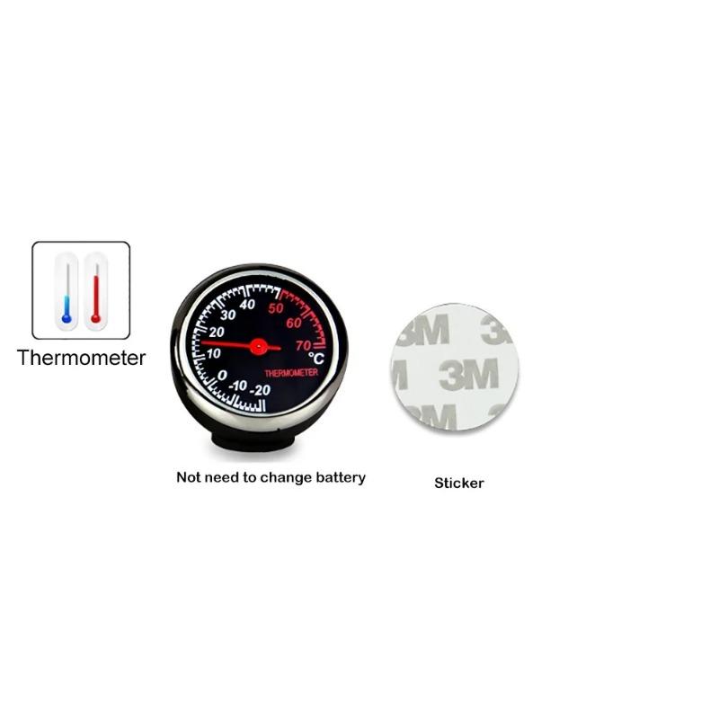 Car Ornaments Clock Quartz Clock Mini Watch Clocks Hygrometer Thermometer for Auto Decoration