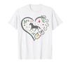Christmas Horse Girl Gray Horse Heart Funny Equestrian Horse T-shirt