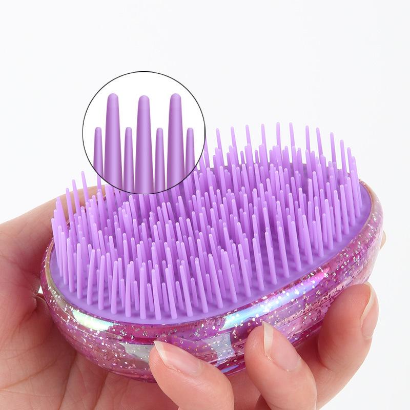 2025 Colorful Egg Comb: Portable Smooth Hair Comb for Ladies, Anti-Tangle & Massage, Ideal for Straight Hair.