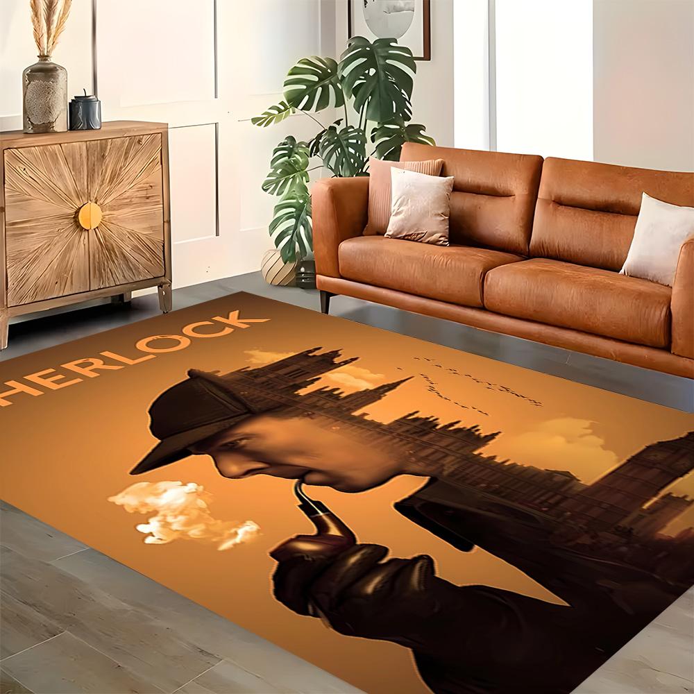 Sherlock Modern Detective Drama Rug for Living Rooms, Bedrooms, Home Décor, and As Gifts.