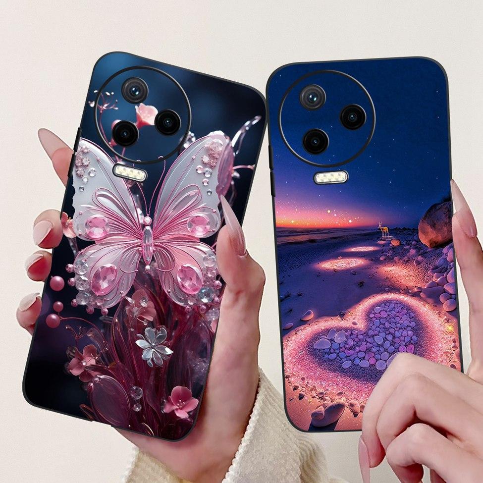 For Infinix Note 12 Pro 4G Case X676B Silicone Cute Cat Fashion Flowers Painted Cover For Inifnix Note 12 Pro Phone Case Bumper