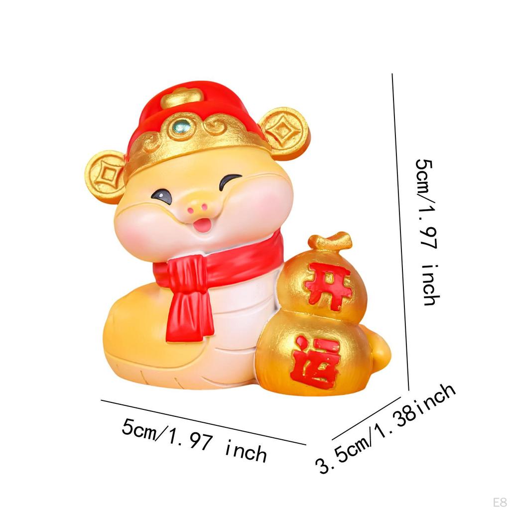 Cute Snake Statue Chinese Year Decor Artificial Ornament Tabletop Centerpiece Spring Festival