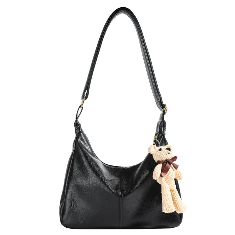 Fashion Commuter Maillard Bag Women's New High-end Retro Messenger Bag Large Capacity Underarm Tote Bag