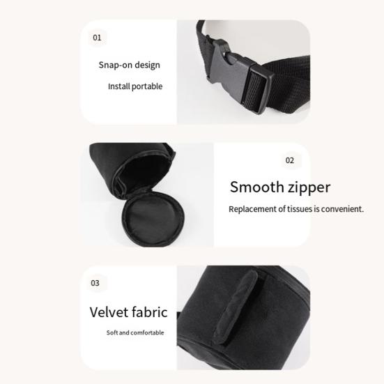 Car Tissue Box, Easy Installation Hanging Tissue Holder with Adjustable Strap, Universal Roll Paper Tissue Dispenser for Car Chair Back Sun Visor