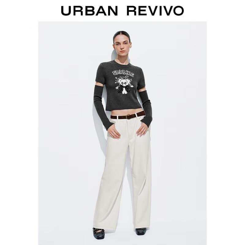 UR 2025 Women s Retro Belt Colorblock Stitching Casual Pants 30