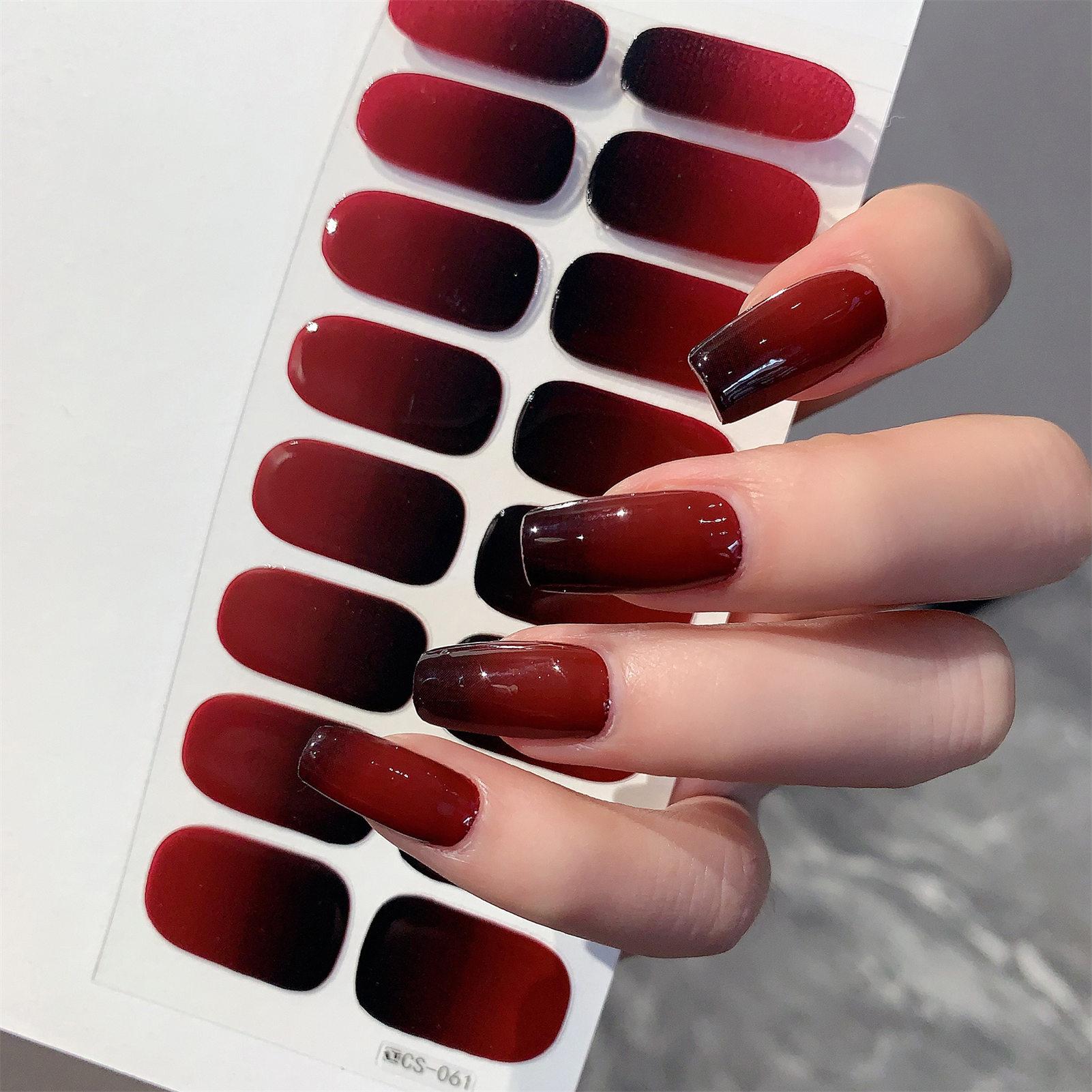 

1 лист полуотвержденной обертки градиентные наклейки для ногтей многоцветный твердый гель полное покрытие слайдер не нуждается в УФ-лампе отверждаемый быстро гелевые наклейки для ногтей