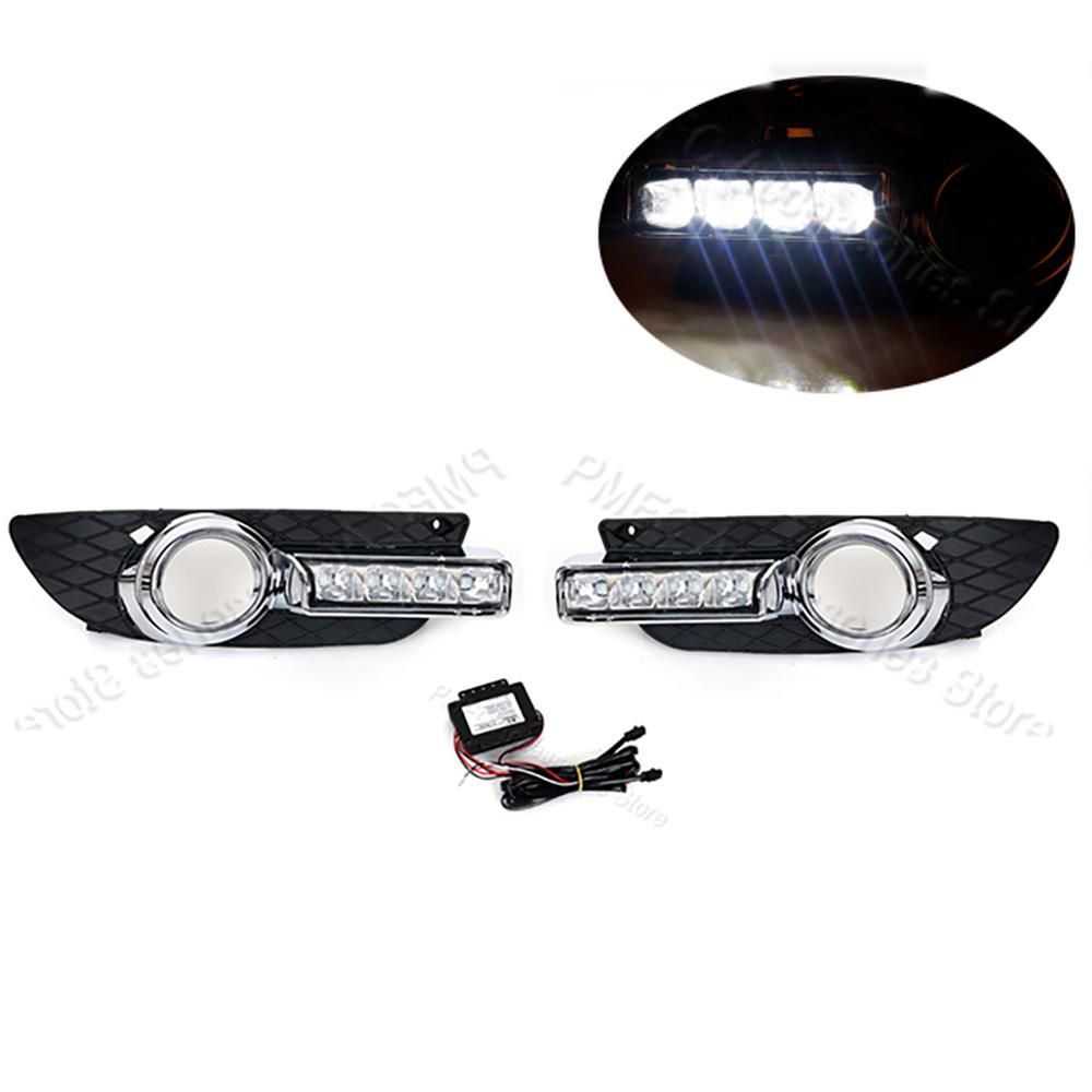 For Mitsubishi Lancer EX 2009 2010 2011 2013 2014 White Yellow Car LED DRL Daytime Running Lamp Fog Light Decoration