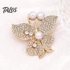 Alloy Butterfly Brooch Women Pin, Shape Lapel Pin with Decorative Faux Pearls Rhinestones, Jewelry Accessory for Dresses Coats Jackets Formal Event