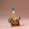Woven Lanyard Lucky Cat Keychain Carved Sandalwood Fortune Cat Pendant  Phone Attachment