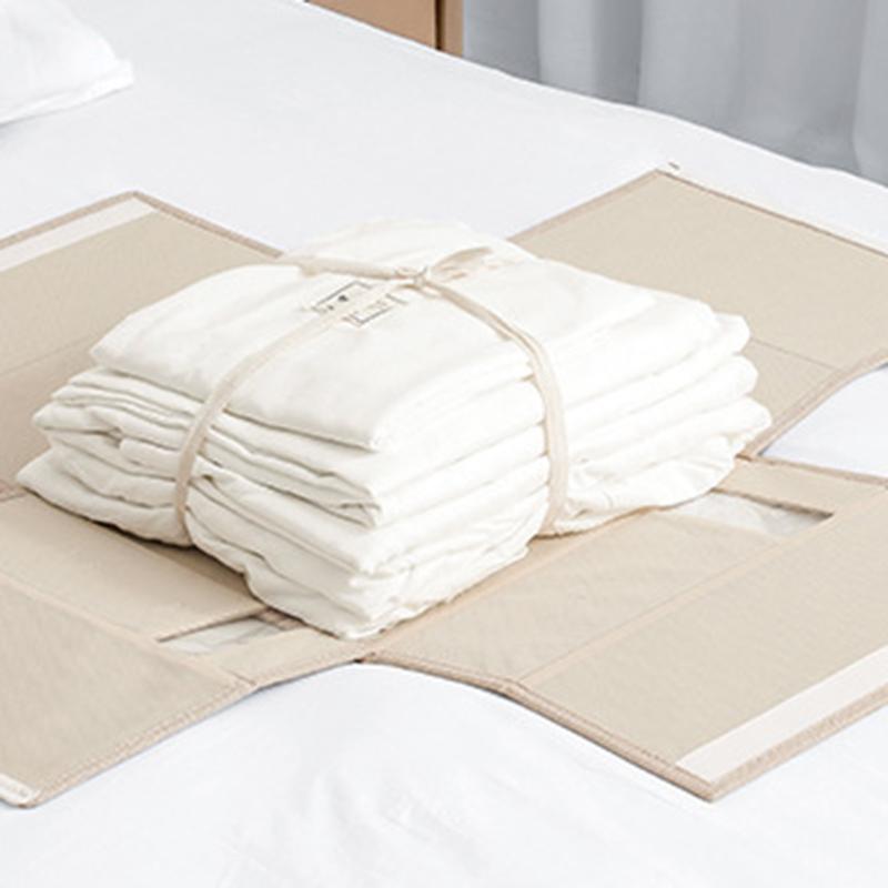 

MOHO&HOME MDJ6143 Visual Windows Quilt Storage Bag Bedspread Pillowcase Wardrobe Bed Sheet Organizer Beige