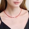 NUOY [14KGF] Vibrant Red Pearl Necklace