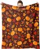 1Pc Halloween Throw Blanket Pumpkin Autumn Theme Thanksgiving Thin Blanket Gifts For Couch Bed Car Home Camping All Season Use
