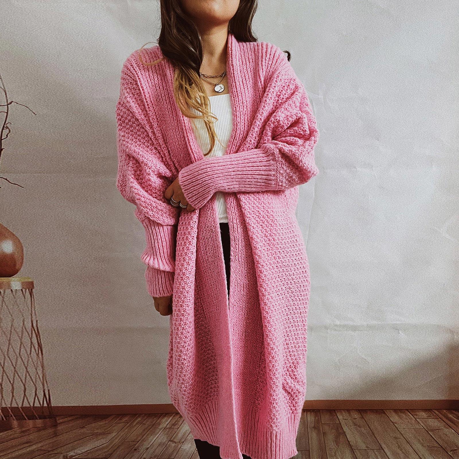 

Женский повседневный свитер с длинными рукавами и темпераментом L розовый