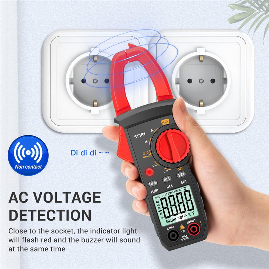 ST181 4000 Counts Digital AC Current Clamp Meter 400A Automatic Range Multimeter with Backlight Voltage Meter Clamp Gauge NCV Test Clamp Ammeter