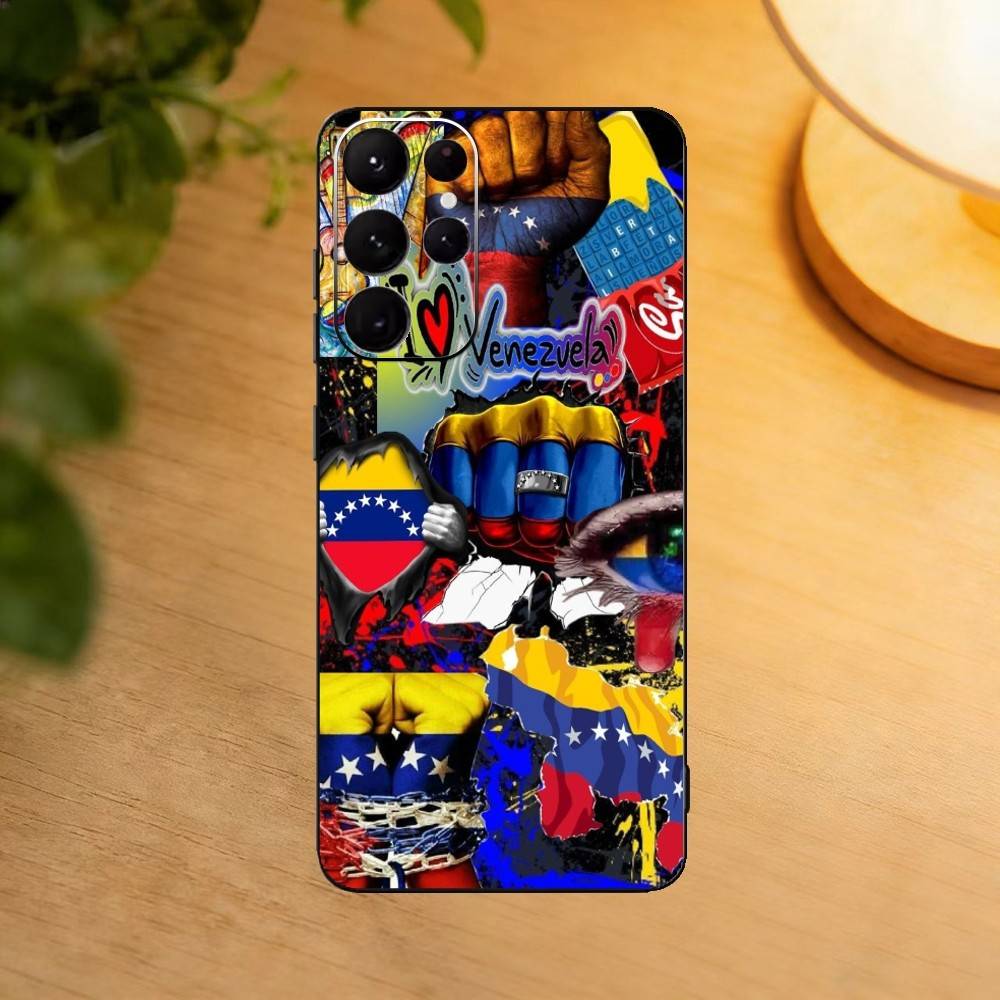 I Love Venezuela  Phone Case For Samsung S25,24,23,22,30,21,10,9,Ultra,Plus,Lite Soft Black Case