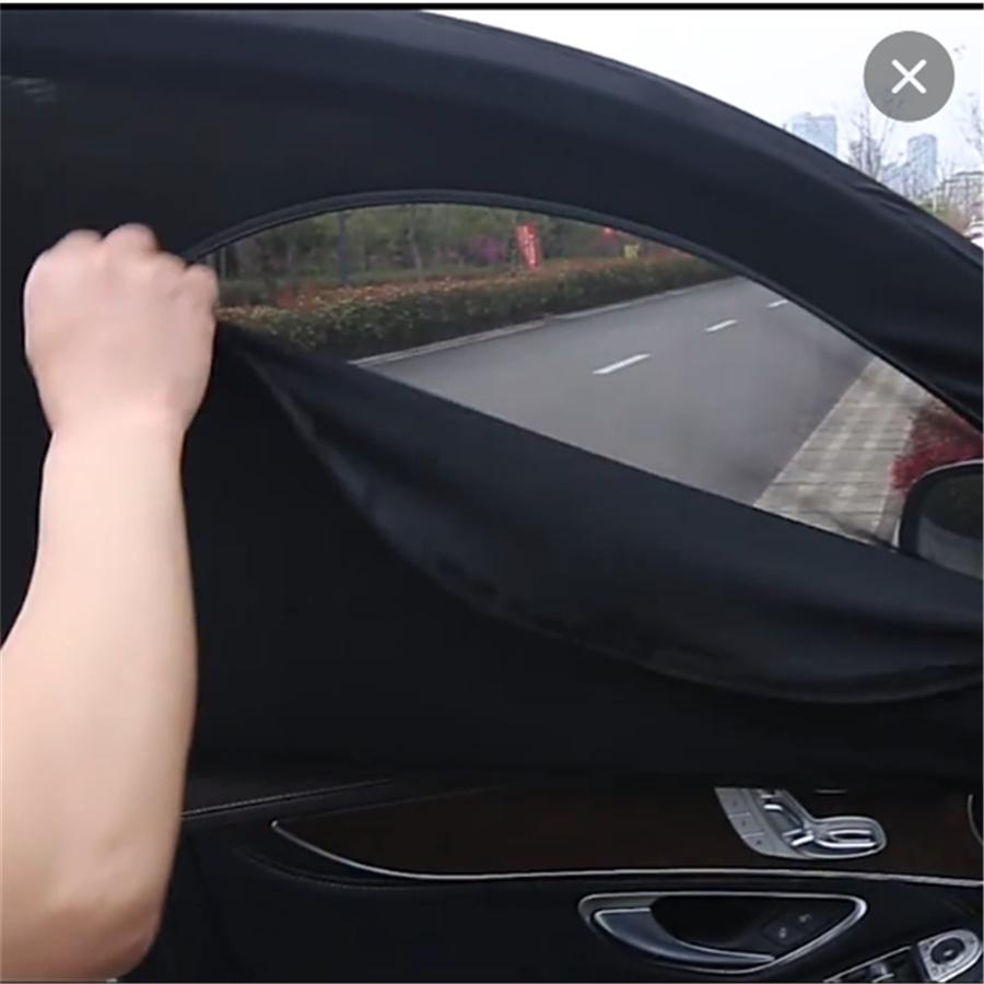 2x Universelle Auto Frontseitenfenster Sonnenschutzabdeckungen UV-Schutz Netzvorhang Schwarz
