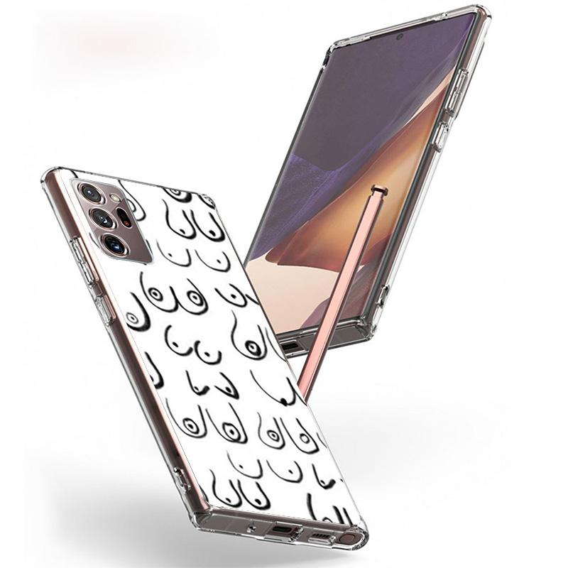 Boobs Art Print Phone Case For Samsung Galaxy S24 S25 Edge S26 Ultra S23 S22 S21 Plus S20 FE + Personalized Print Cover Galaxy S