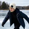 Cold Protection Knit Cap Knitted Hat with Goggles, Unisex Winter Hat, Fleece Lined, Windproof Soft Acrylic Warm Skull for Outdoor Cycling Skiing