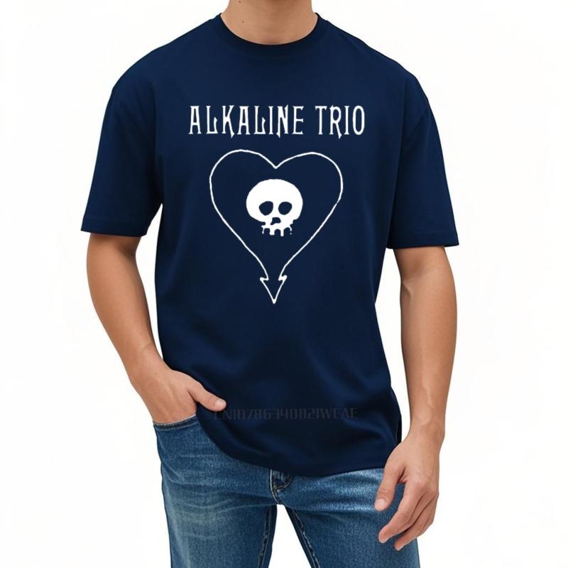 Men's Alkaline Trio Heartskull Graphic Cotton T-Shirt Official Kings Gym Tee Streetwear Casual Summer S-2XL