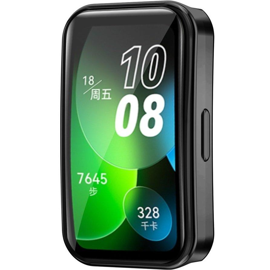 2in1 Case with Silicone Cover for Huawei Band 8 / Huawei Band 9 / Huawei Band 10, Black